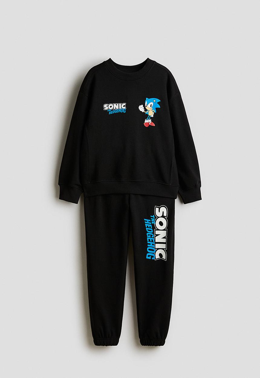 H&M - 2-piece sweatshirt set - black sonic the hedgehog