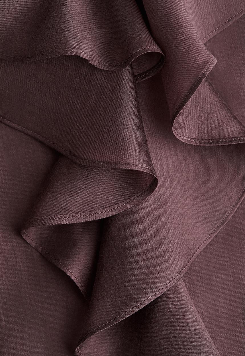 H&M - Flounced blouse - burgundy 