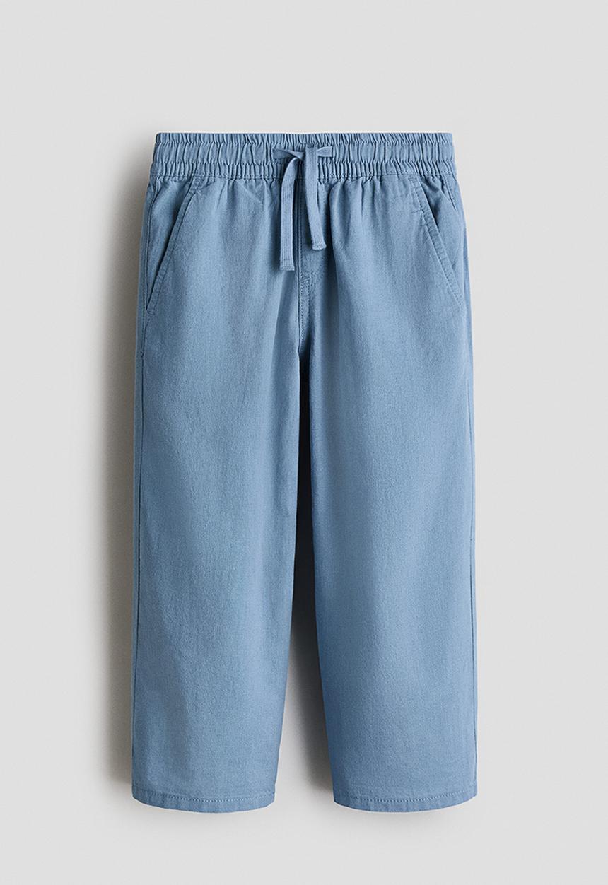 H&M - Linen-blend joggers - light dusty blue
