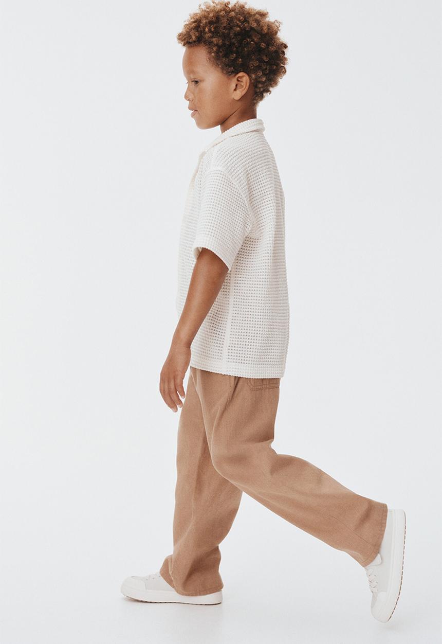 H&M - Linen-blend joggers - light brown 