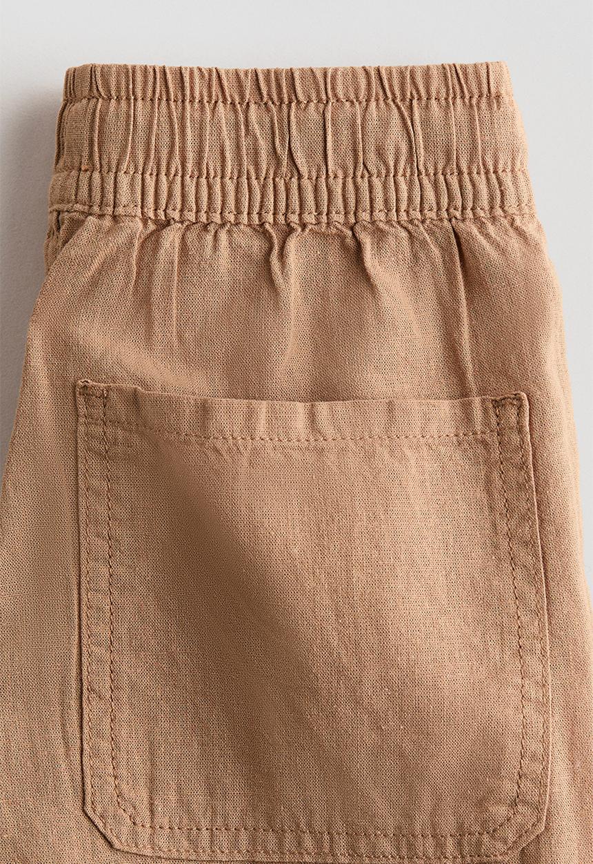 H&M - Linen-blend joggers - light brown 