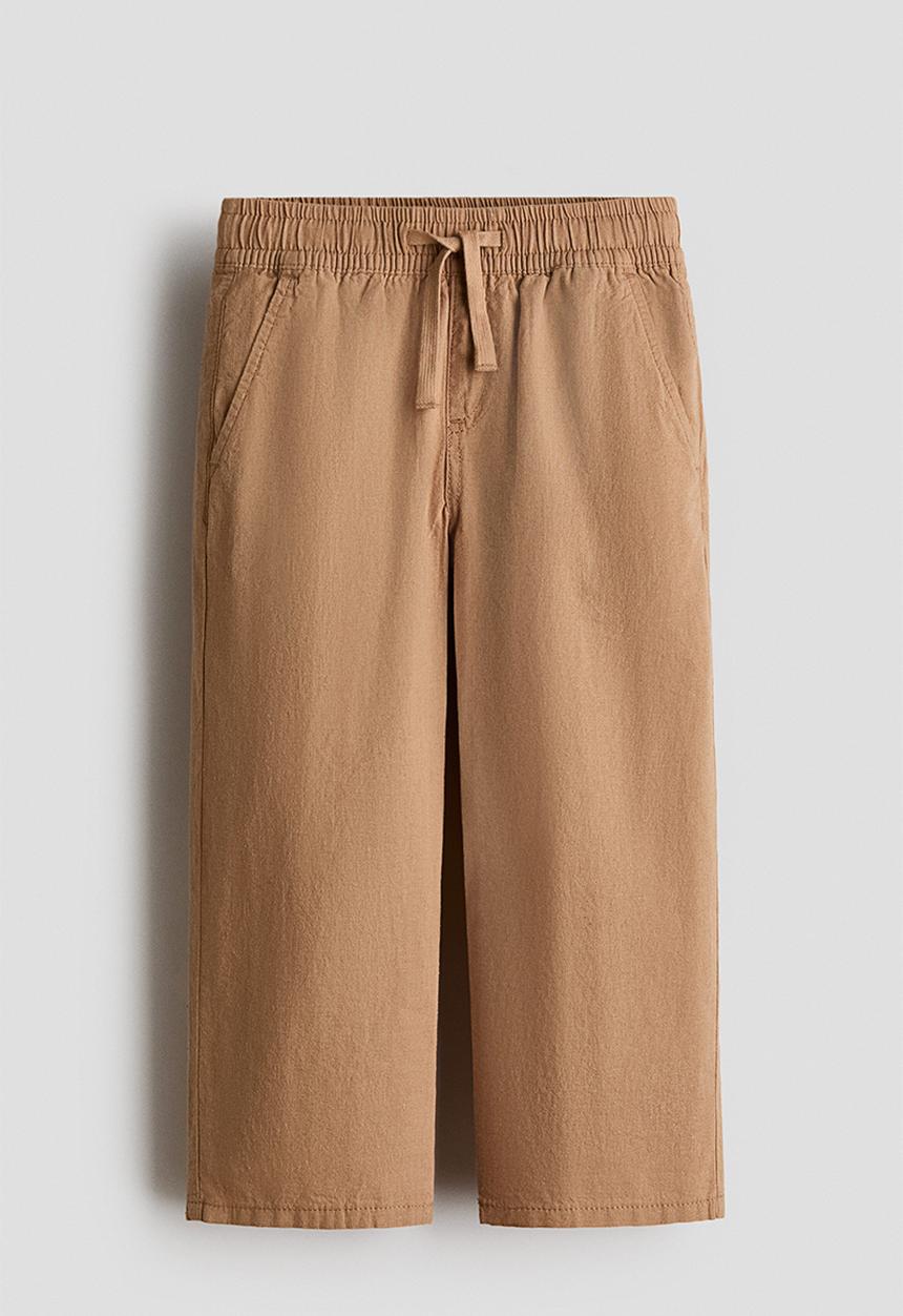 H&M - Linen-blend joggers - light brown 
