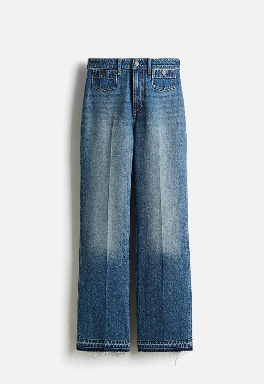 H&M - High flared jeans - washed denim blue