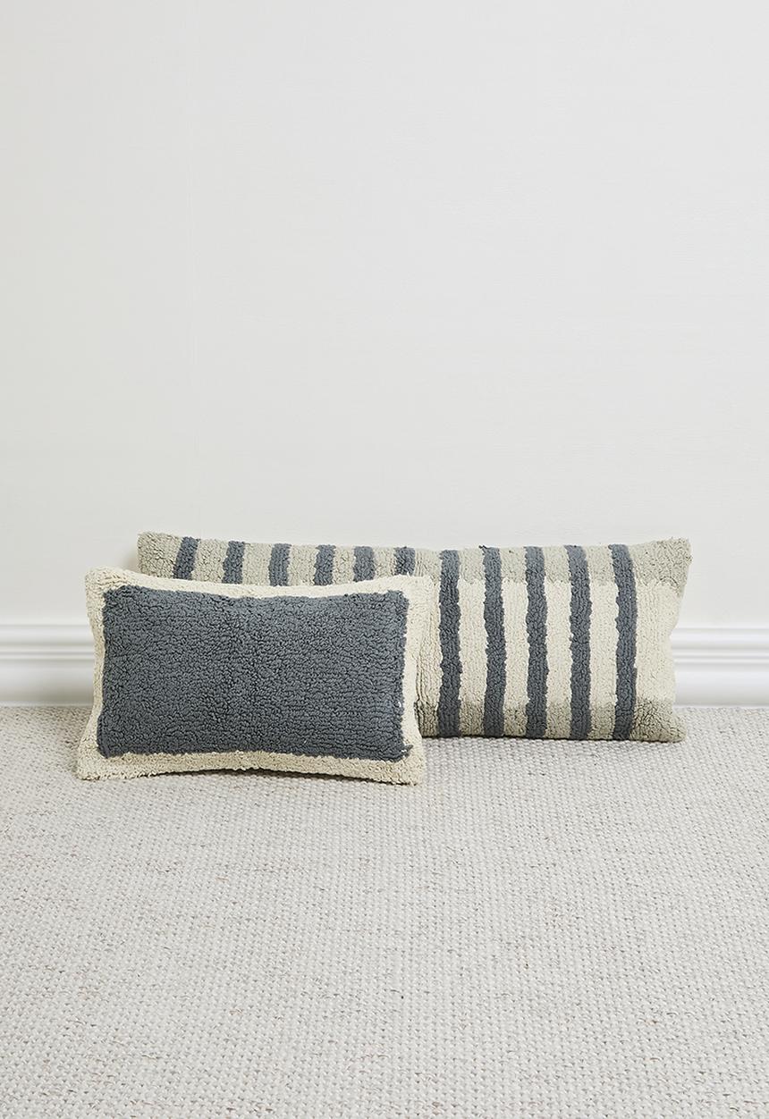 Sixth Floor - Fig cushion with inner - blue & neutral