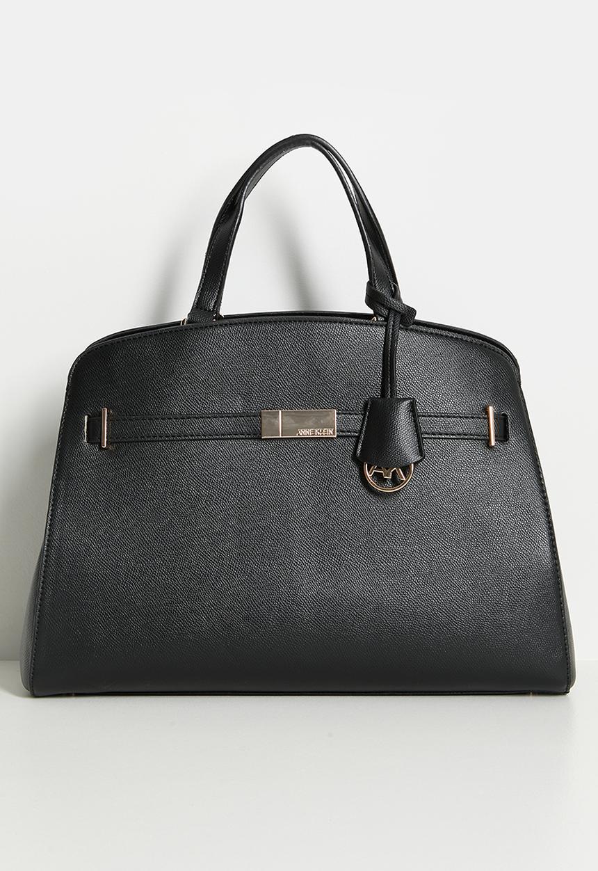 Anne Klein - Exclusive Large Satchel With Detachable Strap Bag - black