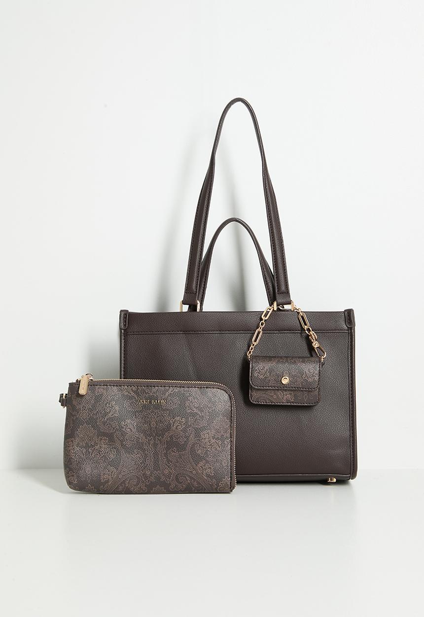 Anne Klein - Exclusive Double Handle Bonded Tote Bag - Espresso