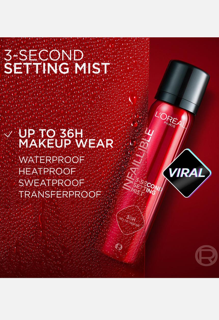 L'Oreal Paris - Infaillible 3-Second Setting Mist Setting Spray Jumbo Size - 150ml