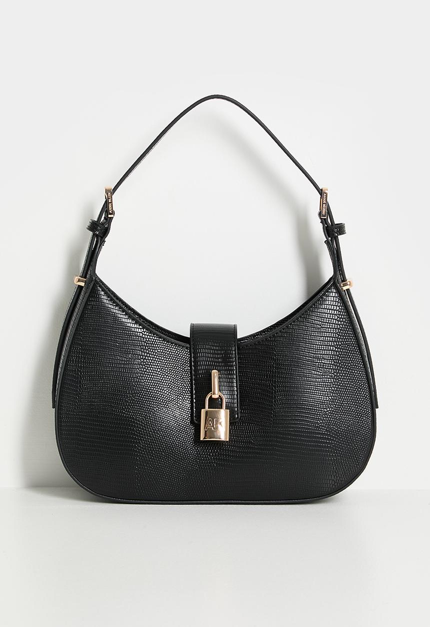 Anne Klein - Exclusive Small Curved Shoulder Bag With Detachable Strap - Black