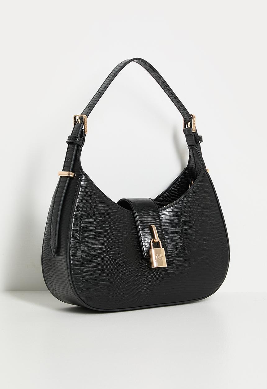 Anne Klein - Exclusive Small Curved Shoulder Bag With Detachable Strap - Black