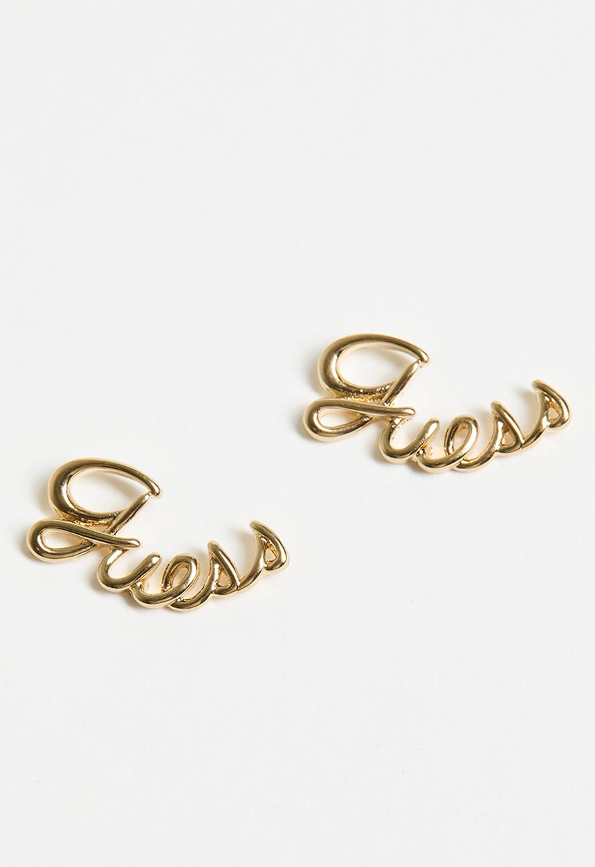 GUESS - Boho Chic Script Studs  - Gold
