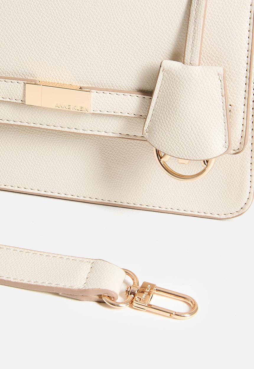 Anne Klein - Exclusive Flap Saddle With Detachable Strap Bag -Parchment
