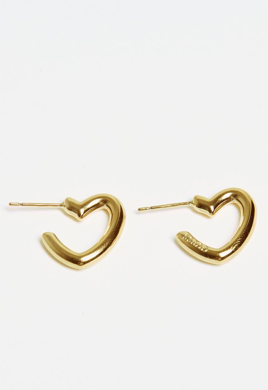 GUESS - Iconique Heart Shape Hoops - Gold