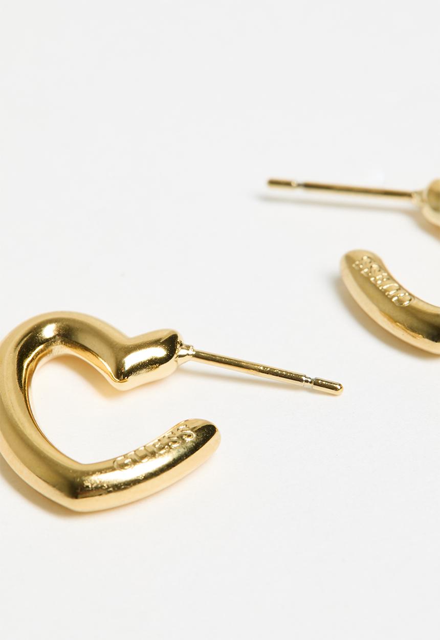 GUESS - Iconique Heart Shape Hoops - Gold