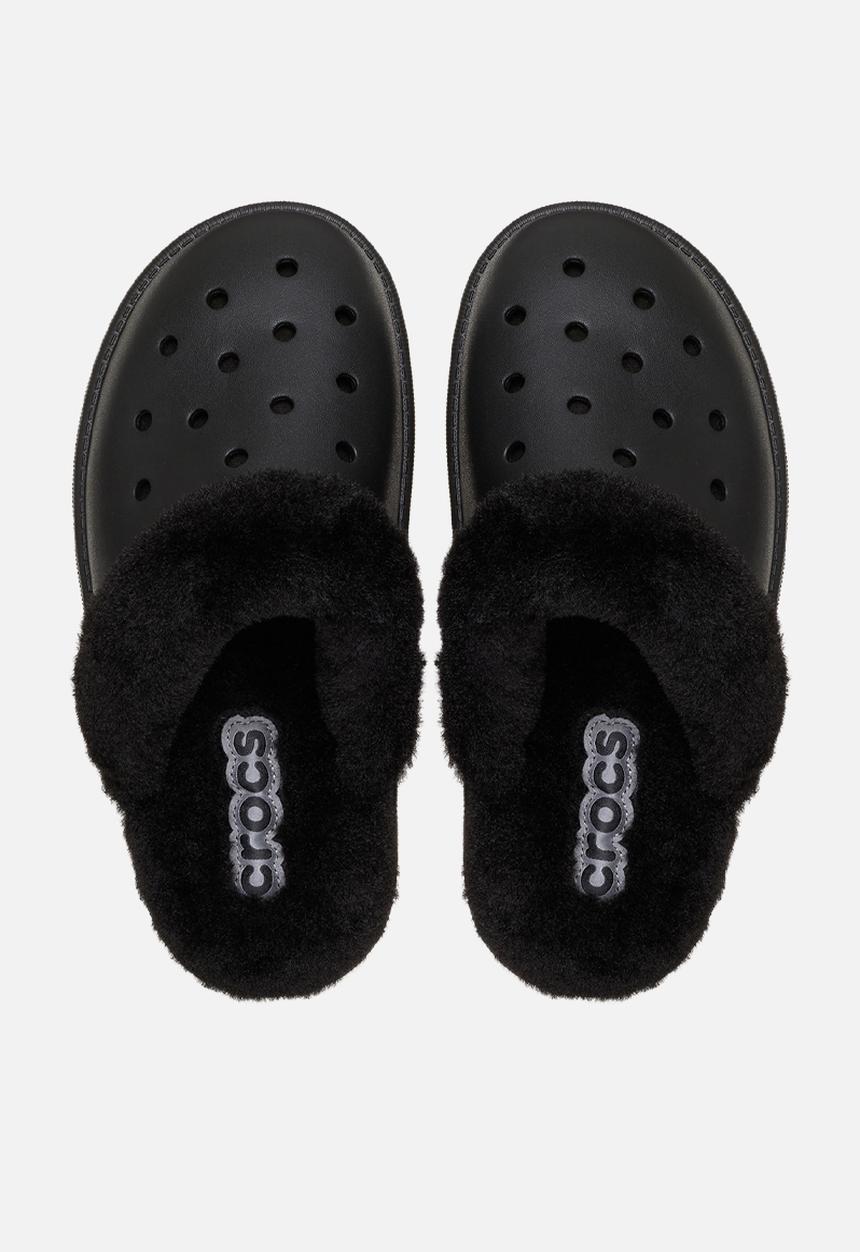 Crocs - Classic fuzz scuff slipper - black