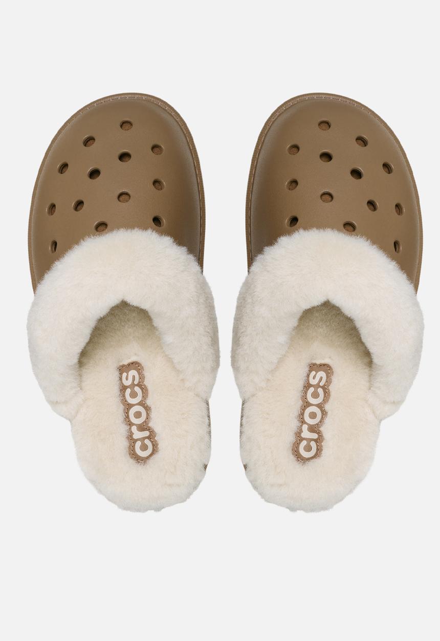 Crocs - Classic fuzz scuff slipper - brown