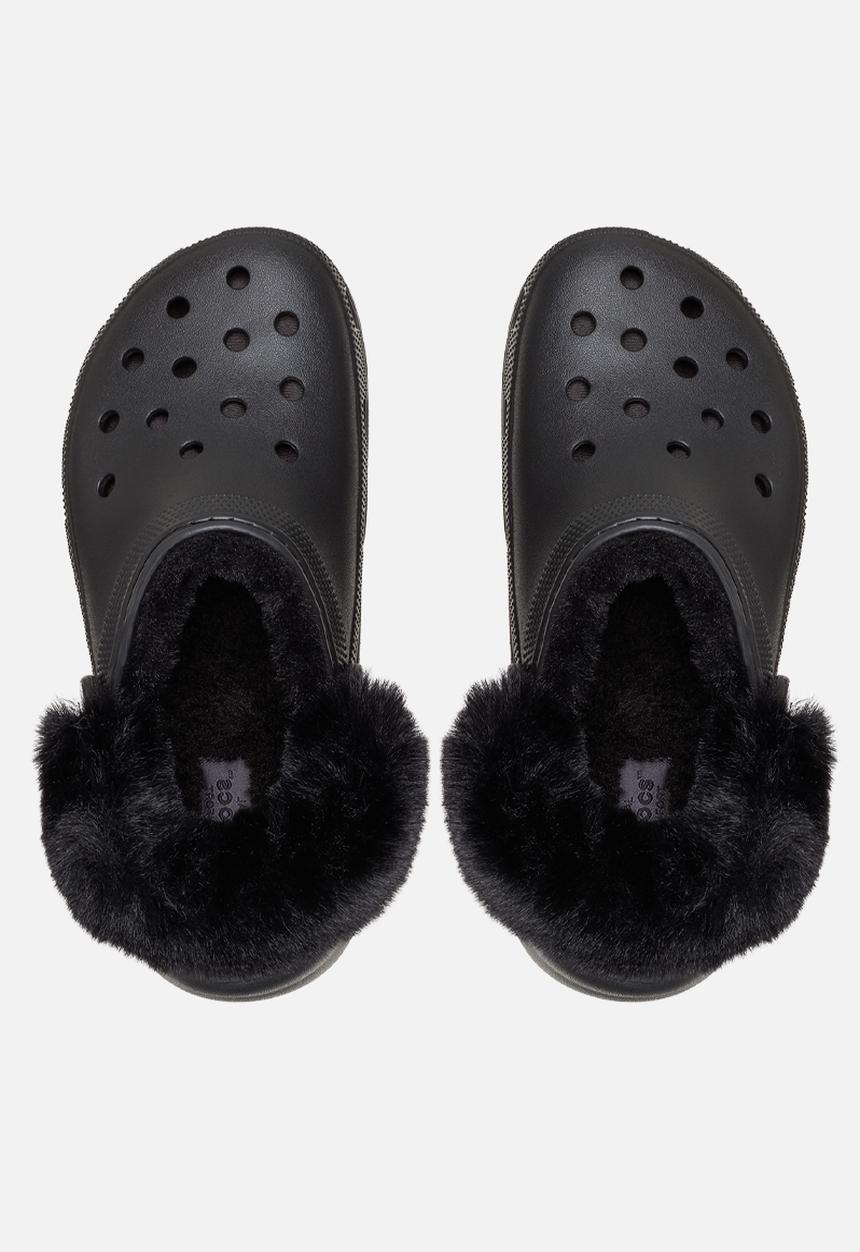 Crocs - Classic Platform fuzz lined clog - black