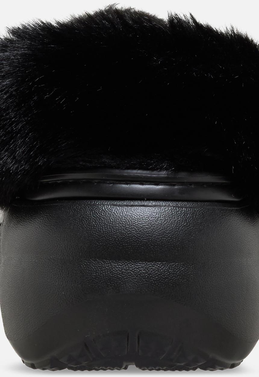 Crocs - Classic Platform fuzz lined clog - black