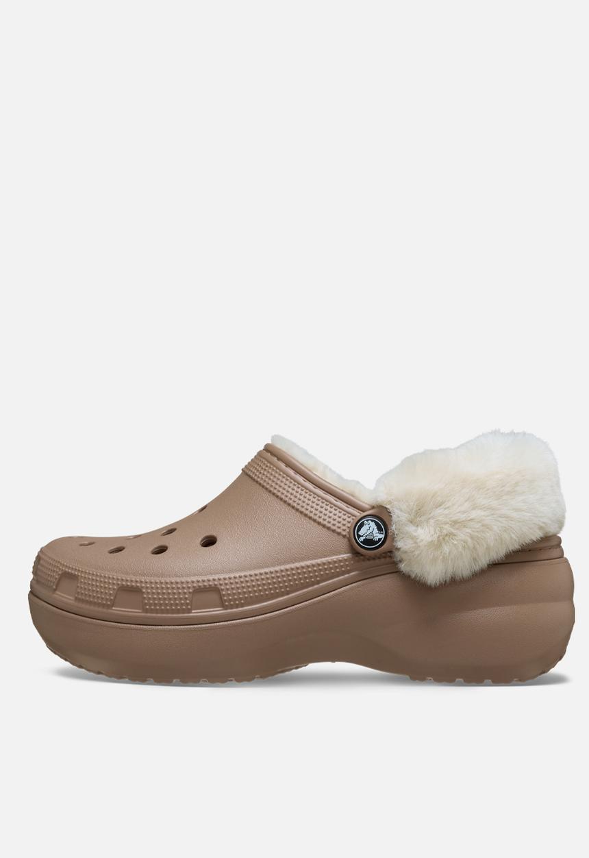 Crocs - Classic Platform fuzz lined cgclog - brown