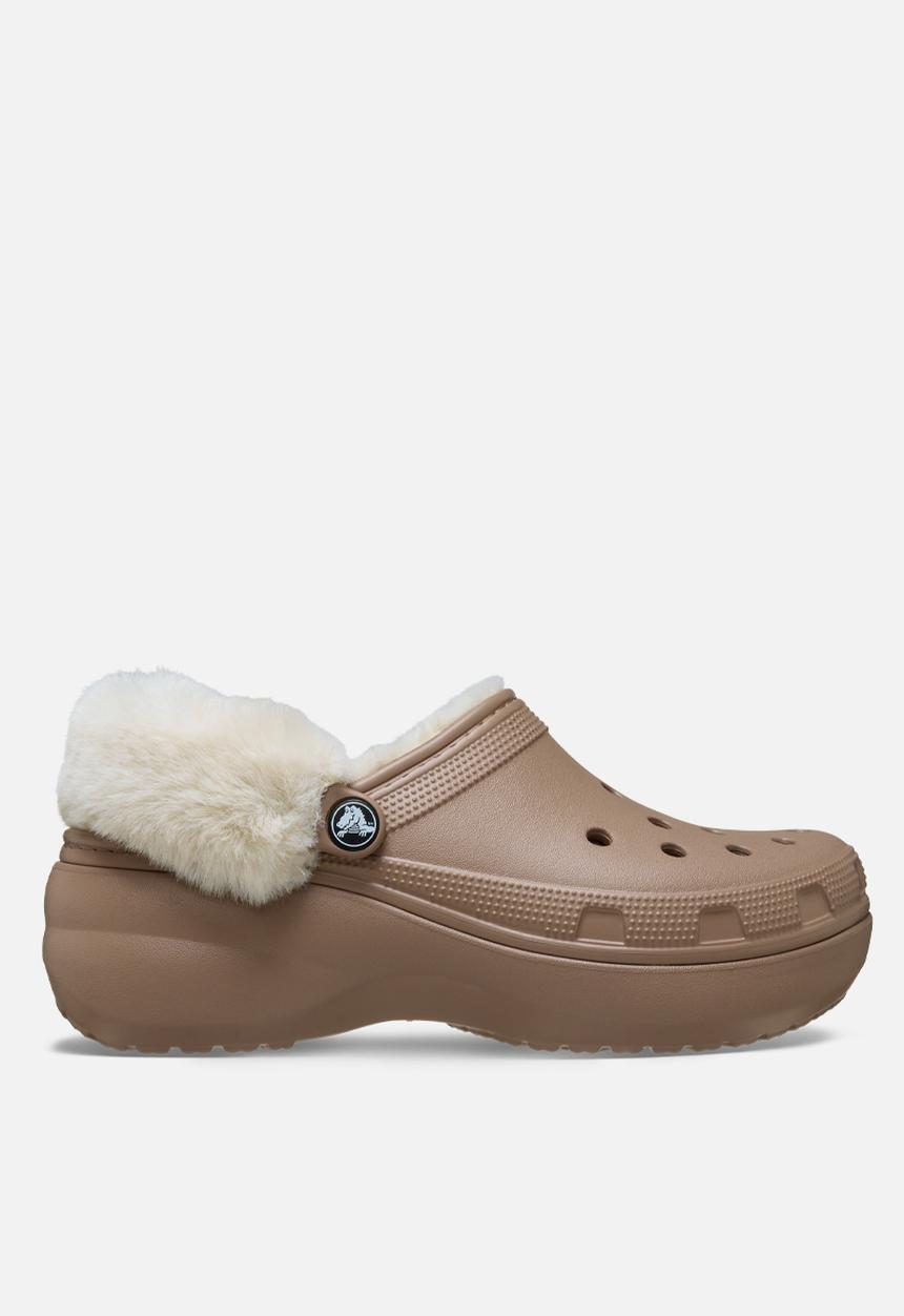 Crocs - Classic Platform fuzz lined cgclog - brown