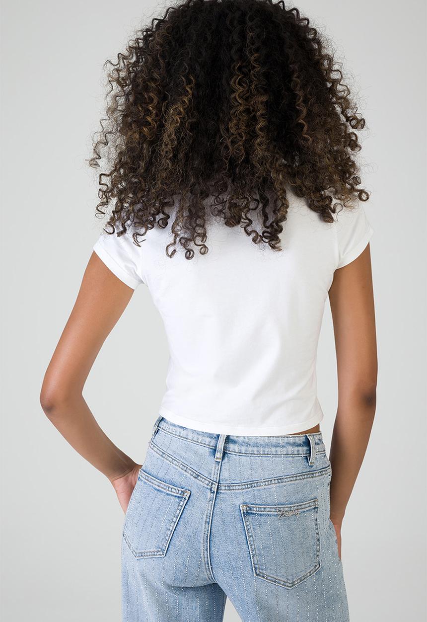 SISSY BOY - Heart First: T-shirt With Red Lip Transfers - White
