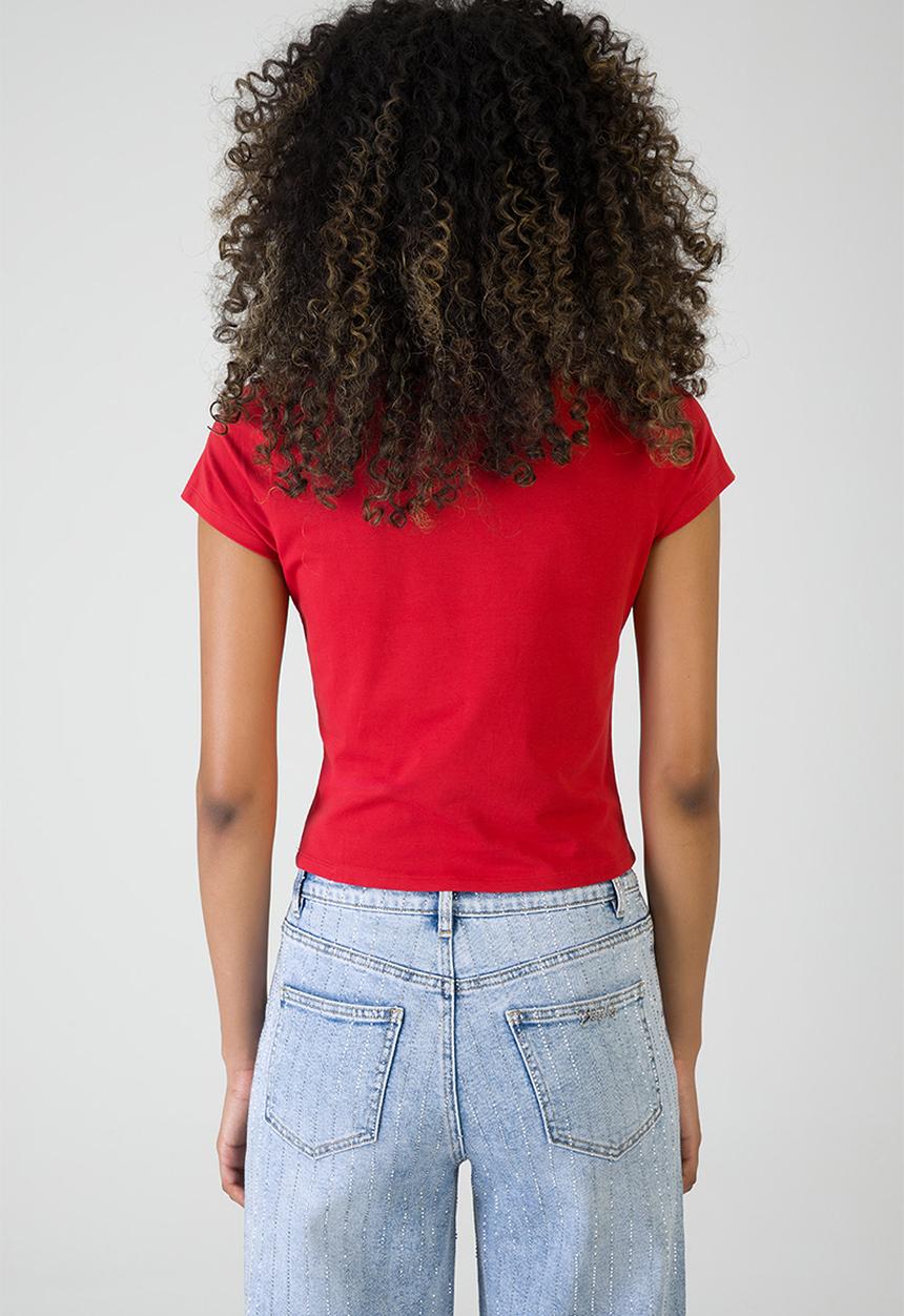 SISSY BOY - For The Story: Tshirt With Pearl Branded Transfer - Red