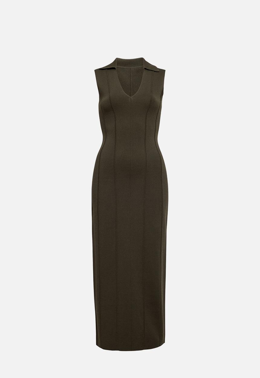 Forever New - Marlowe sculpted midi dress in khaki