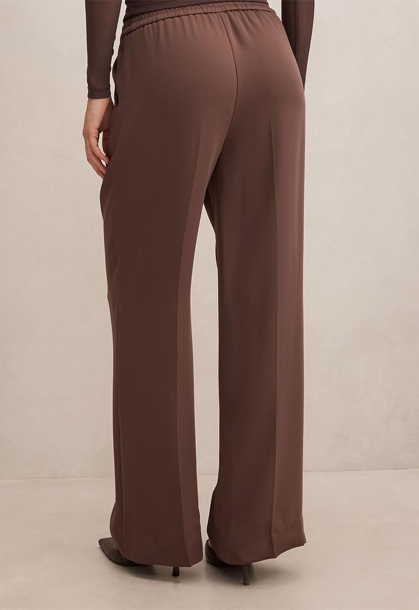 Forever New - Enya elastic wide leg pants in espresso set - chocolate