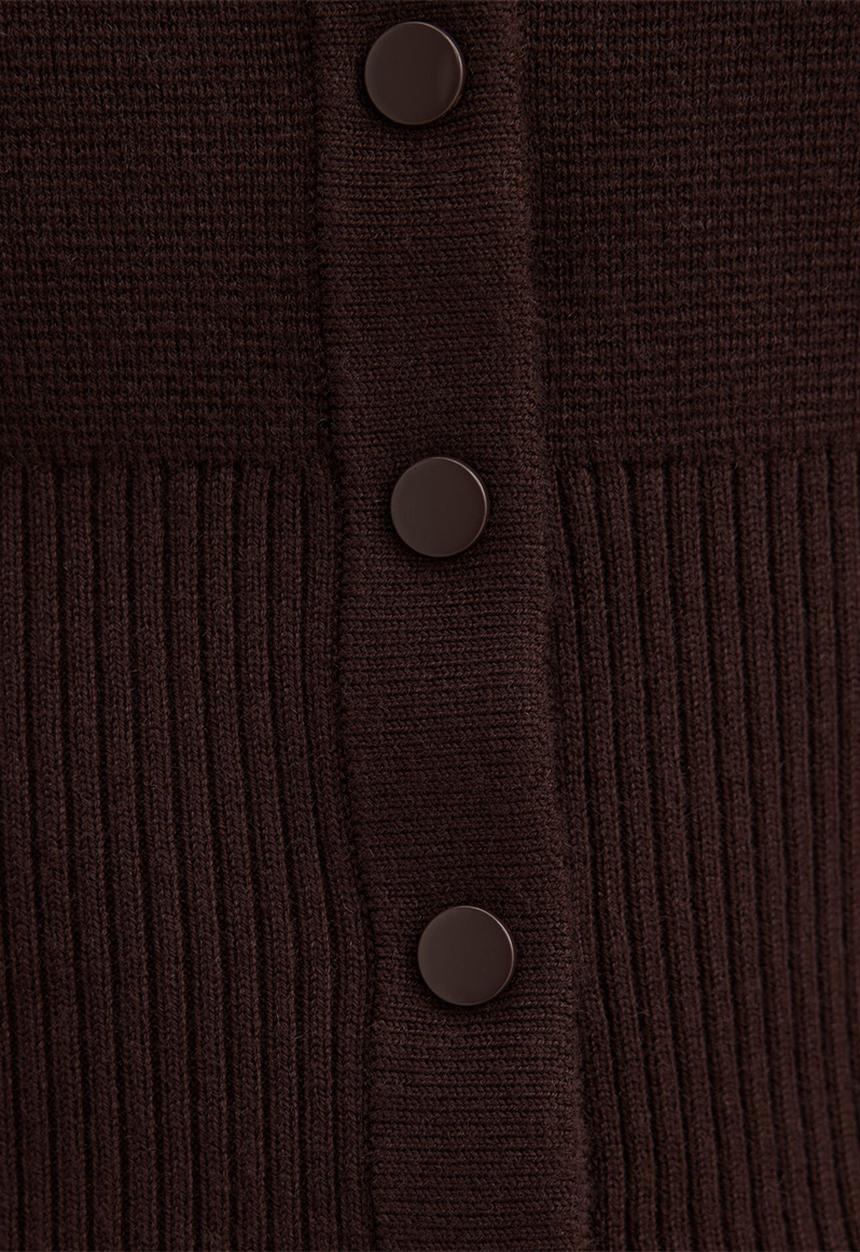 Forever New - Lara sculpted cardigan in chocolate