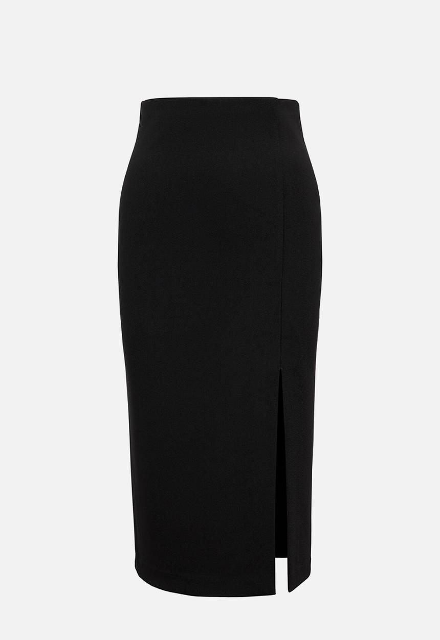Forever New - Lacey crepe split midi skirt in - black