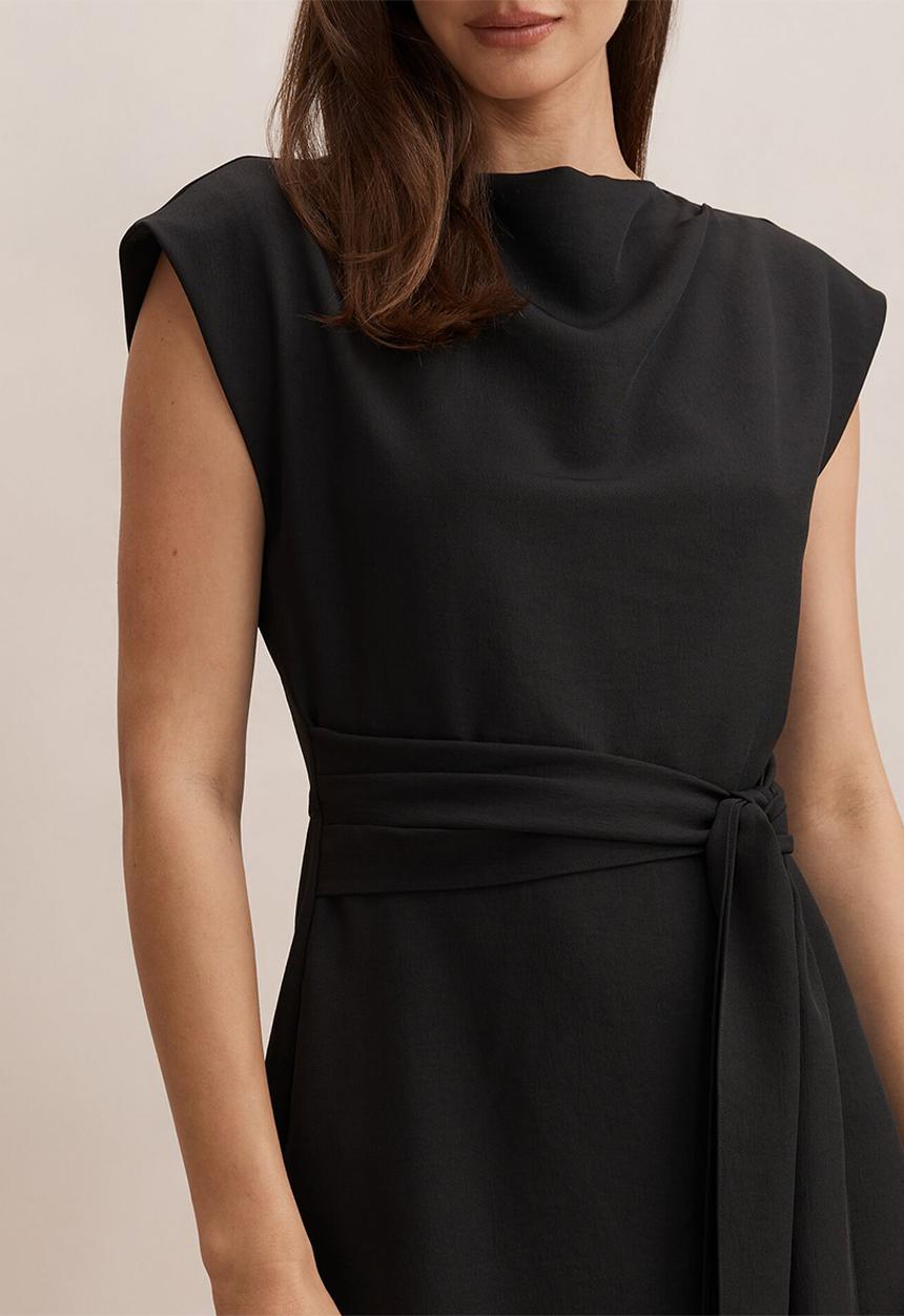 Forever New - Peony tie front mini dress in black