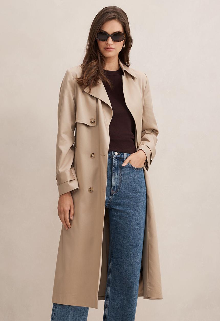 Forever New - Ricky soft trench coat in neutral