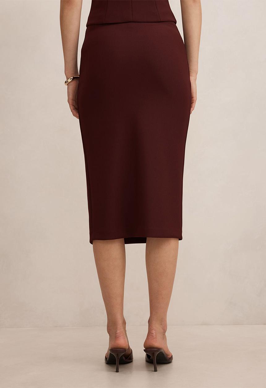 Forever New - Lacey crepe split midi skirt in berry set