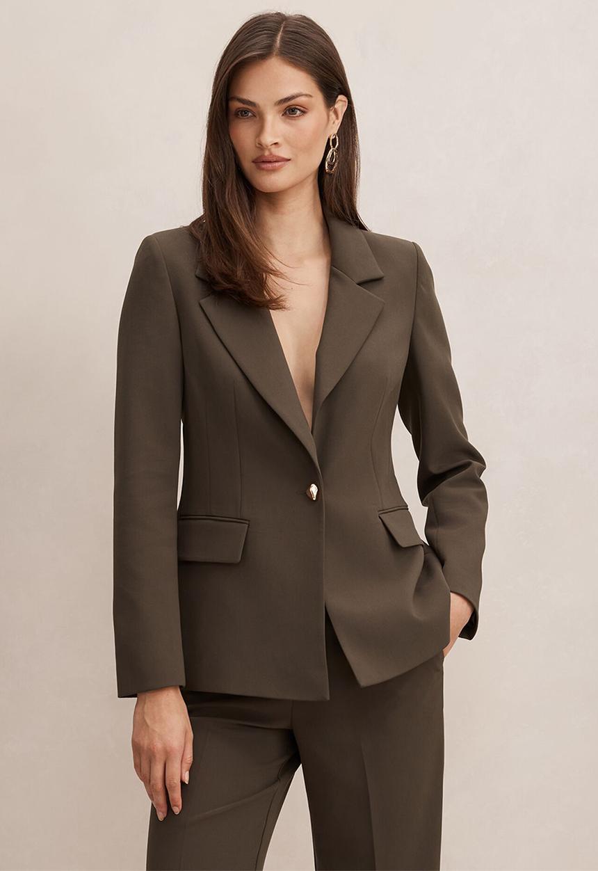 Forever New - Victoria single breasted blazer in olive suit