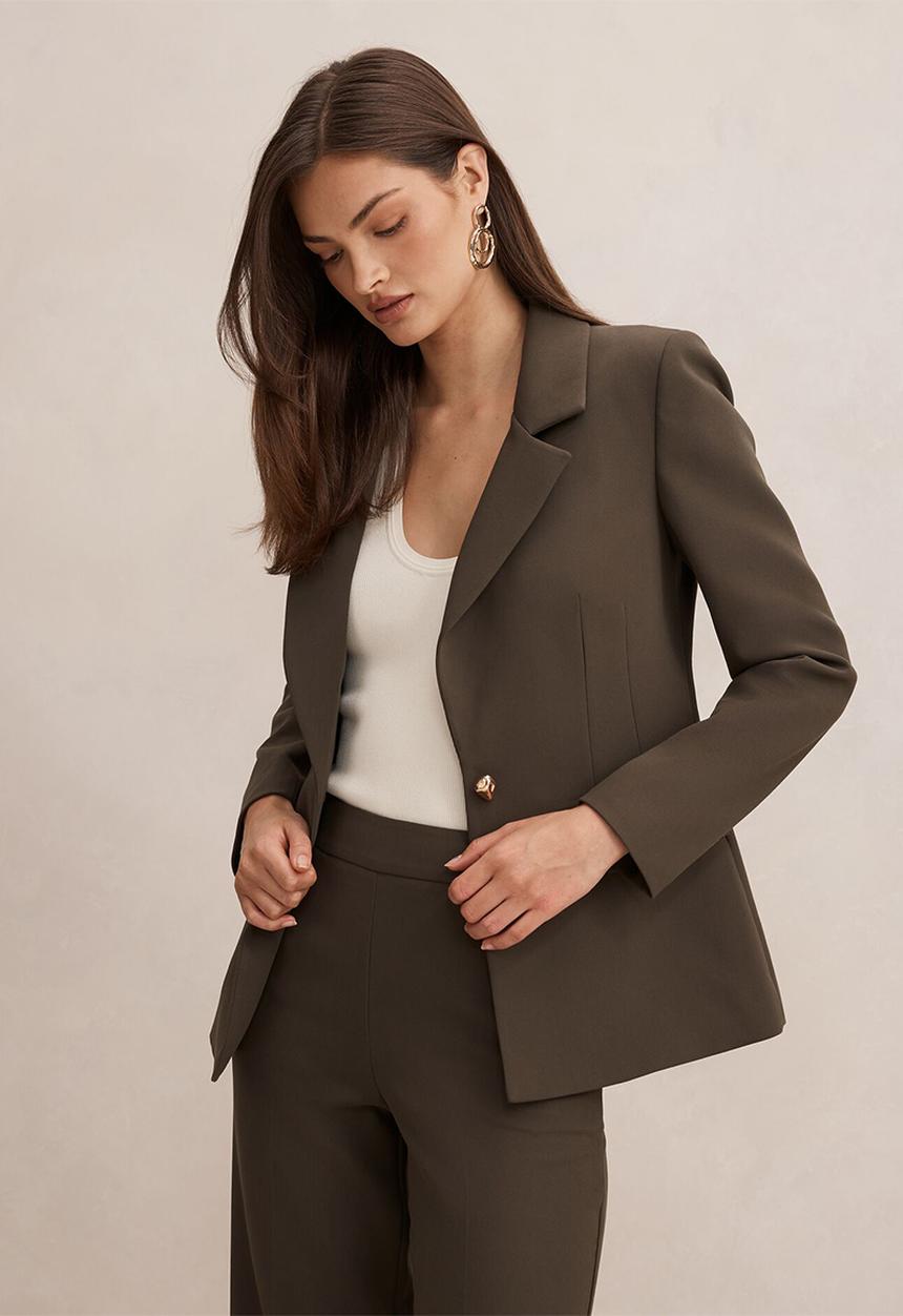Forever New - Victoria single breasted blazer in olive suit