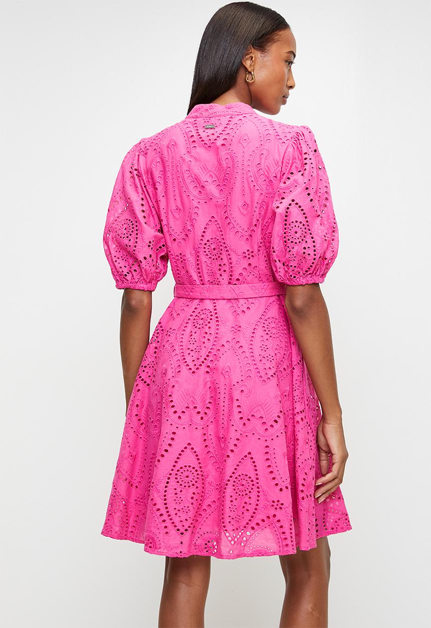 Pringle of Scotland - Pringle daniela embroidered  dress  - pink