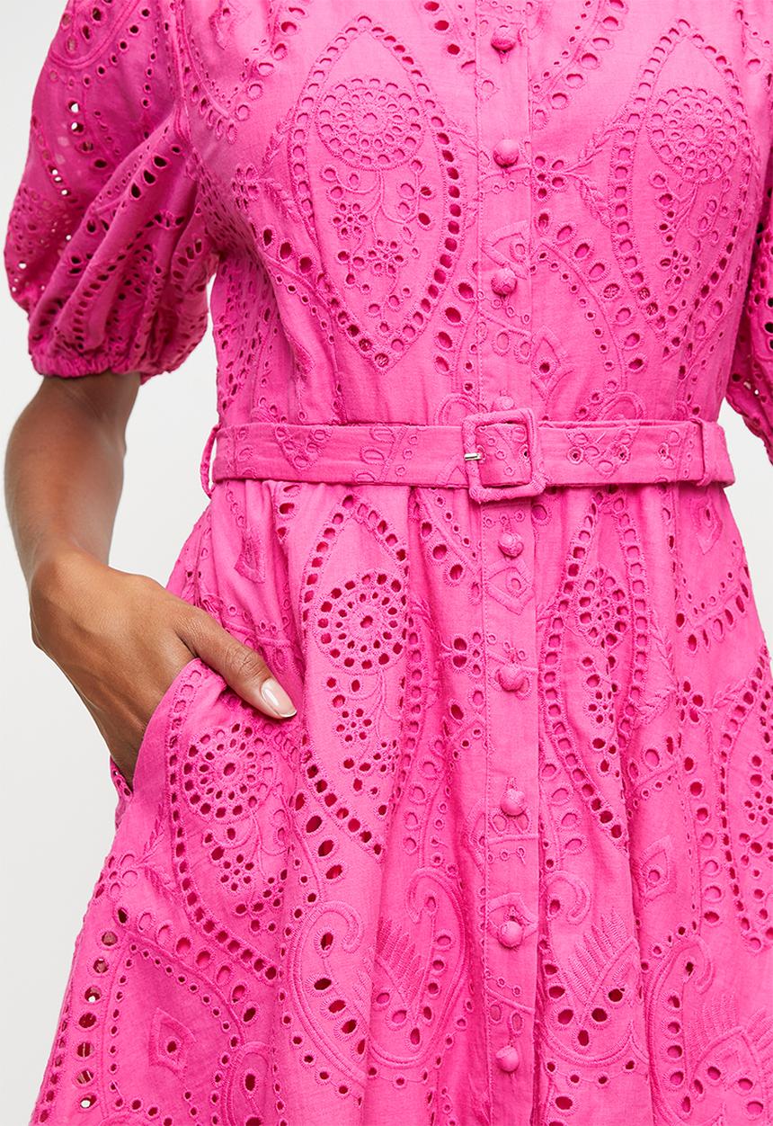 Pringle of Scotland - Pringle daniela embroidered  dress  - pink