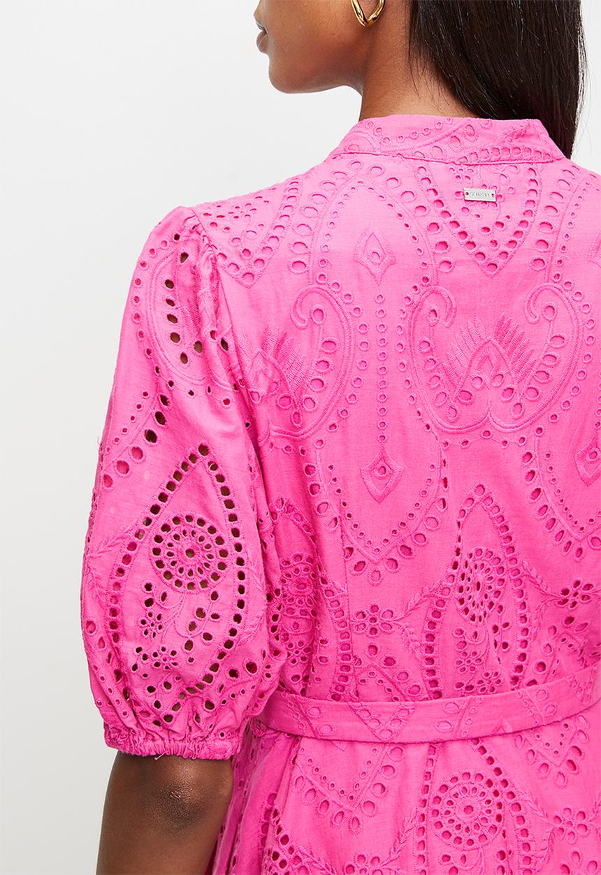Pringle of Scotland - Pringle daniela embroidered  dress  - pink