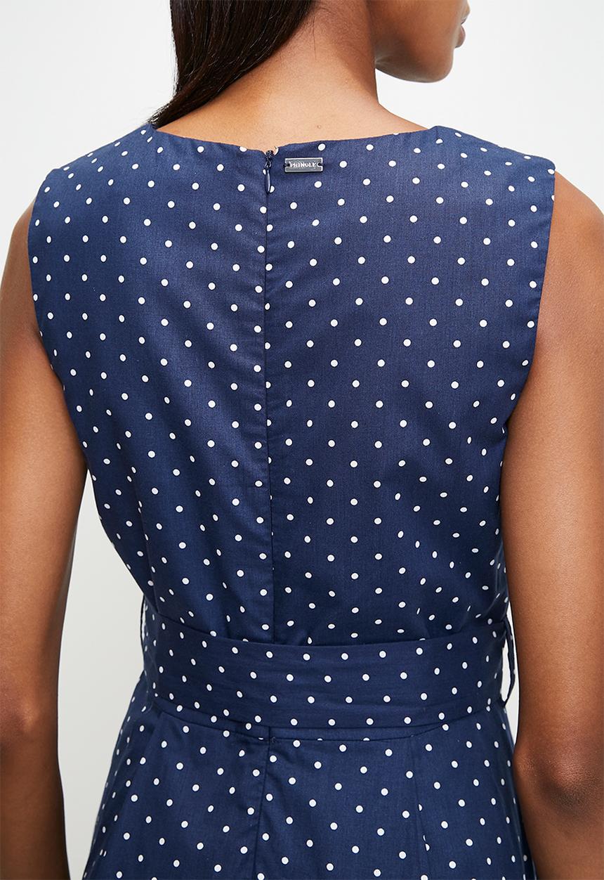 Pringle of Scotland - Pringle chloe spot midi dress  - navy