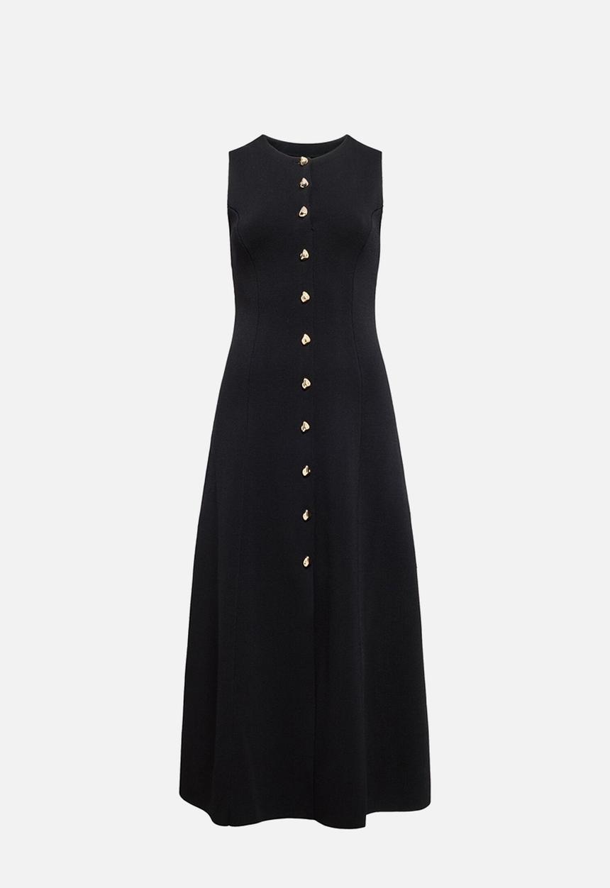 Forever New - Lucienne fit and flare knit midi dress in black