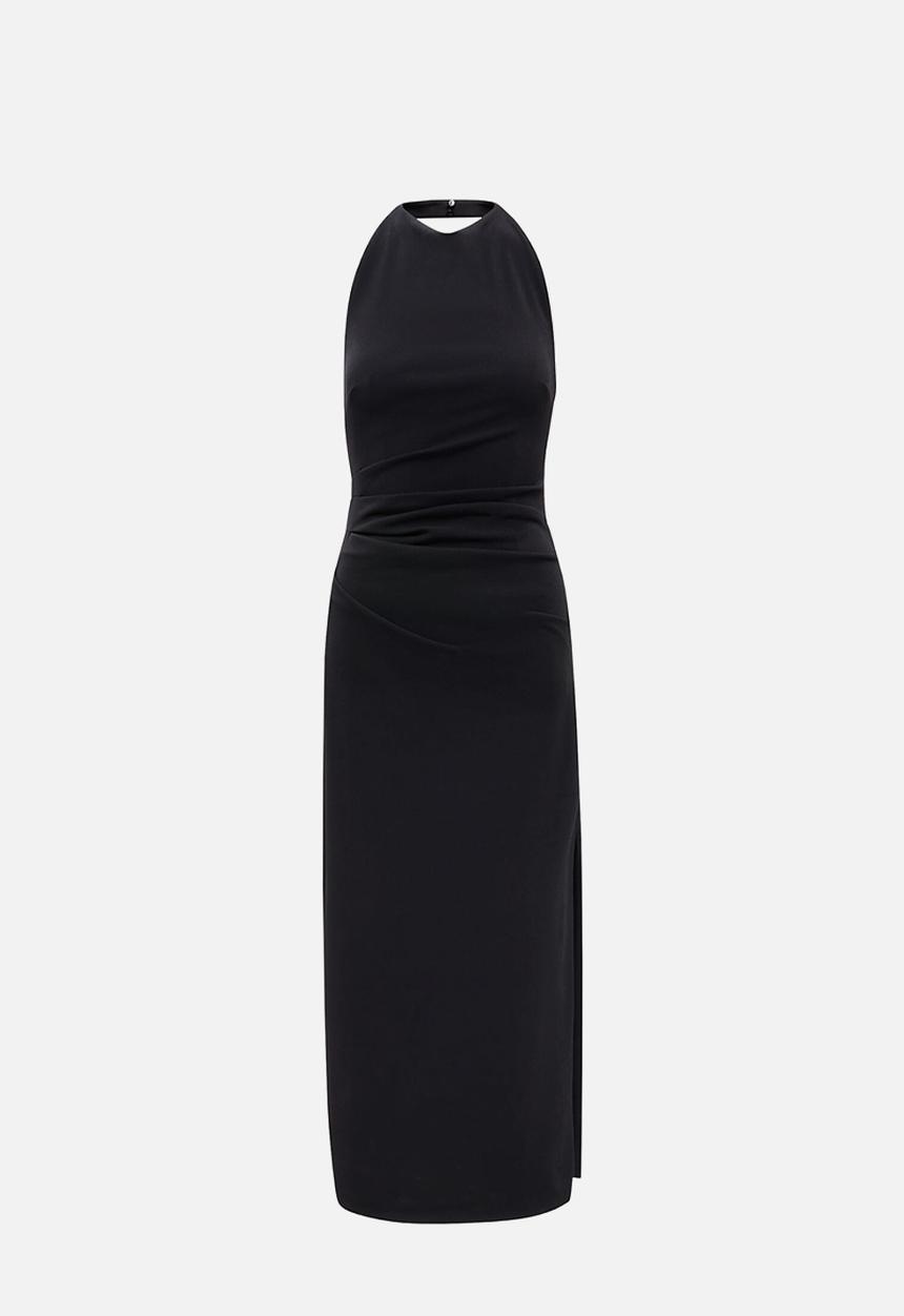 Forever New - Daphne halter column midi dress in black