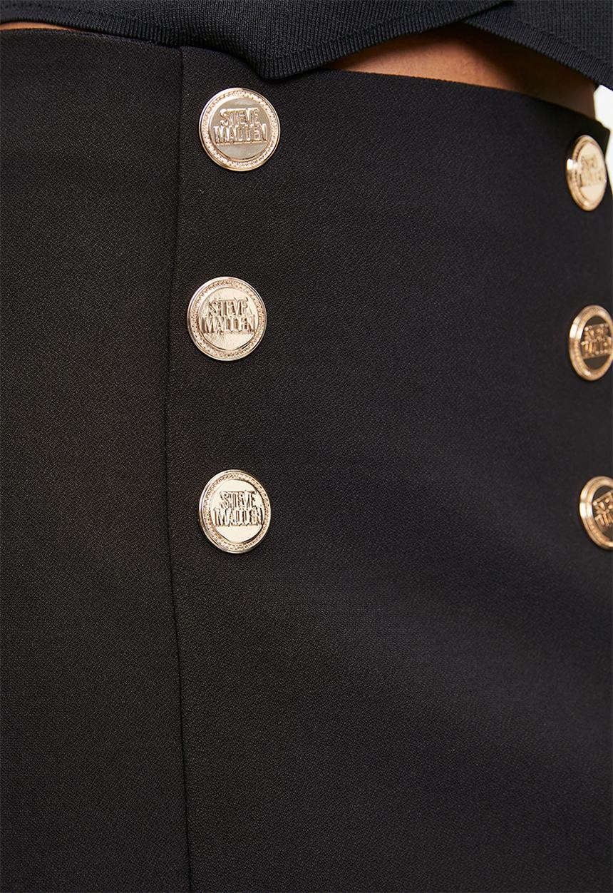 Steve Madden - Ladies lisa short skirt with buttons - black