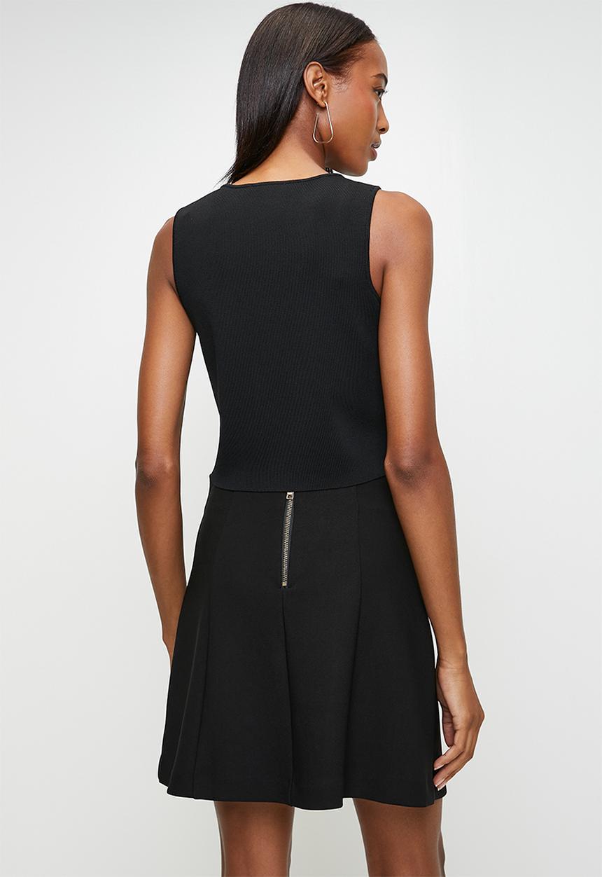 Steve Madden - Ladies lisa short skirt with buttons - black