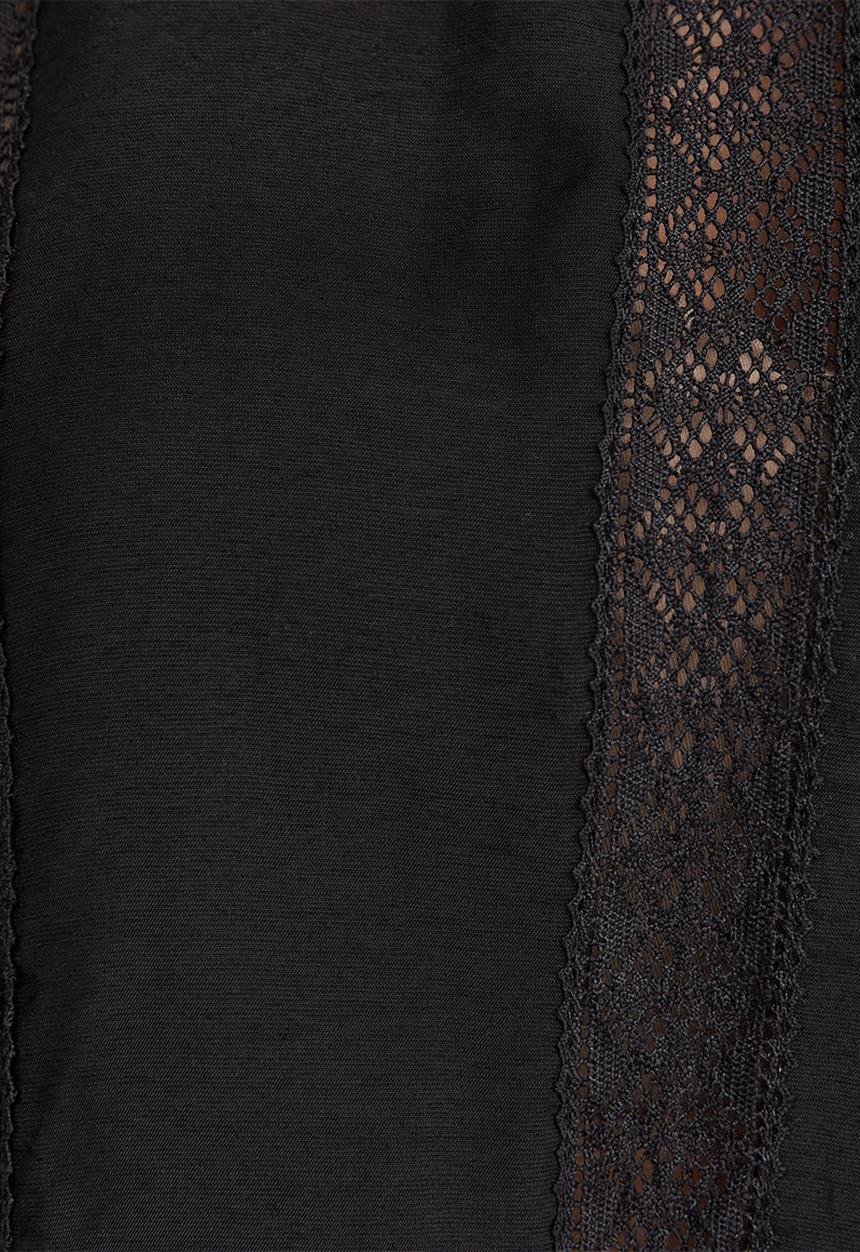 New Look - Louisa lace insert high neck shell - black