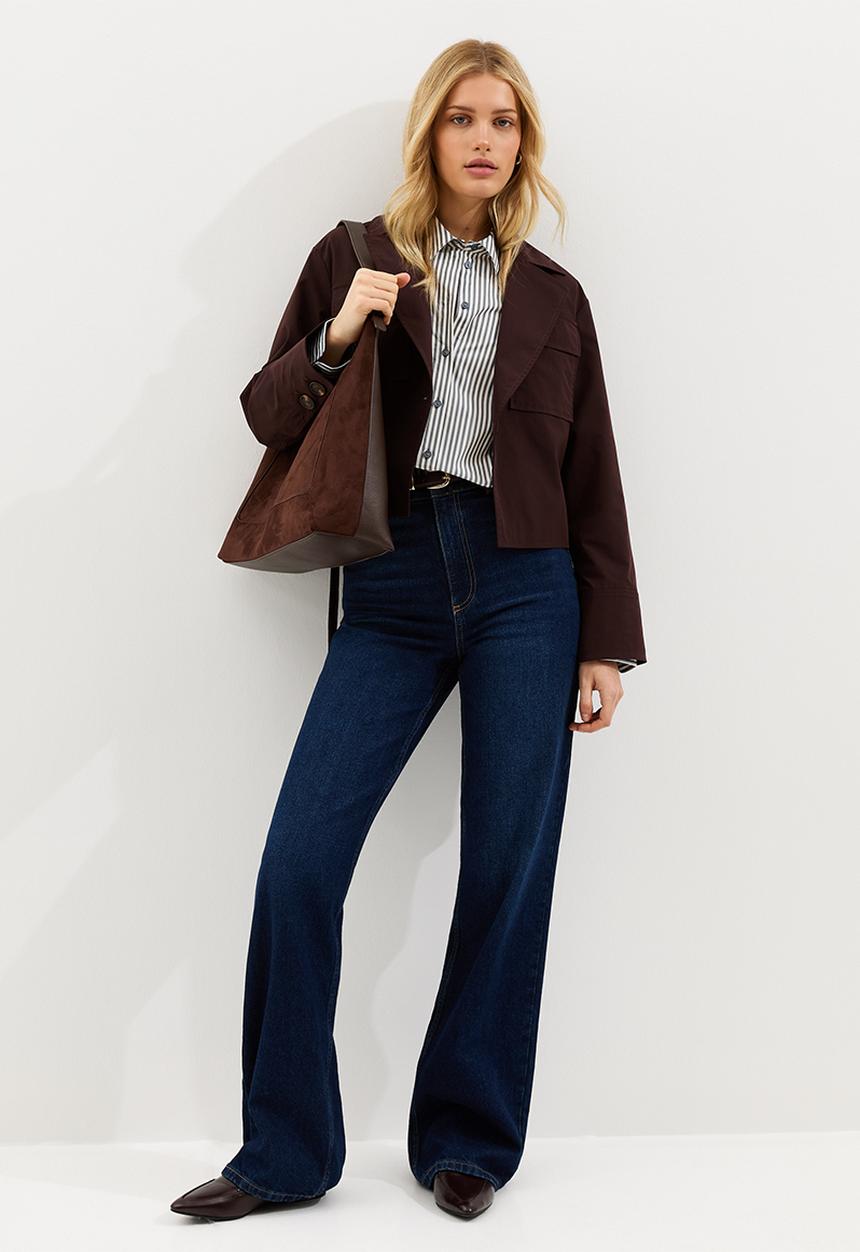 New Look - Vde sadie slim stripe pc shirt - 49 blue pattern