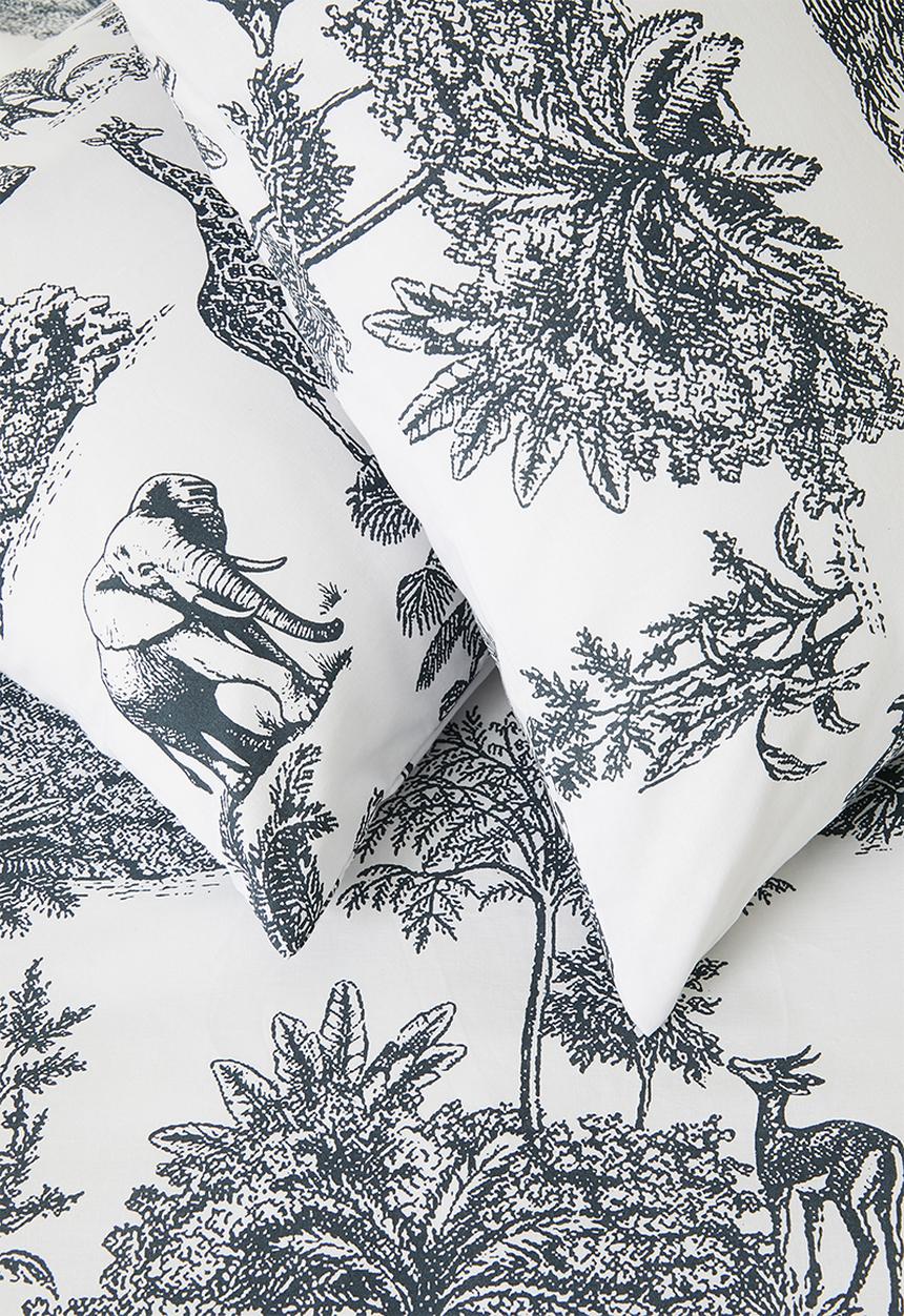 Sixth Floor - African Toile Cotton Blend Duvet Cover Set - Navy