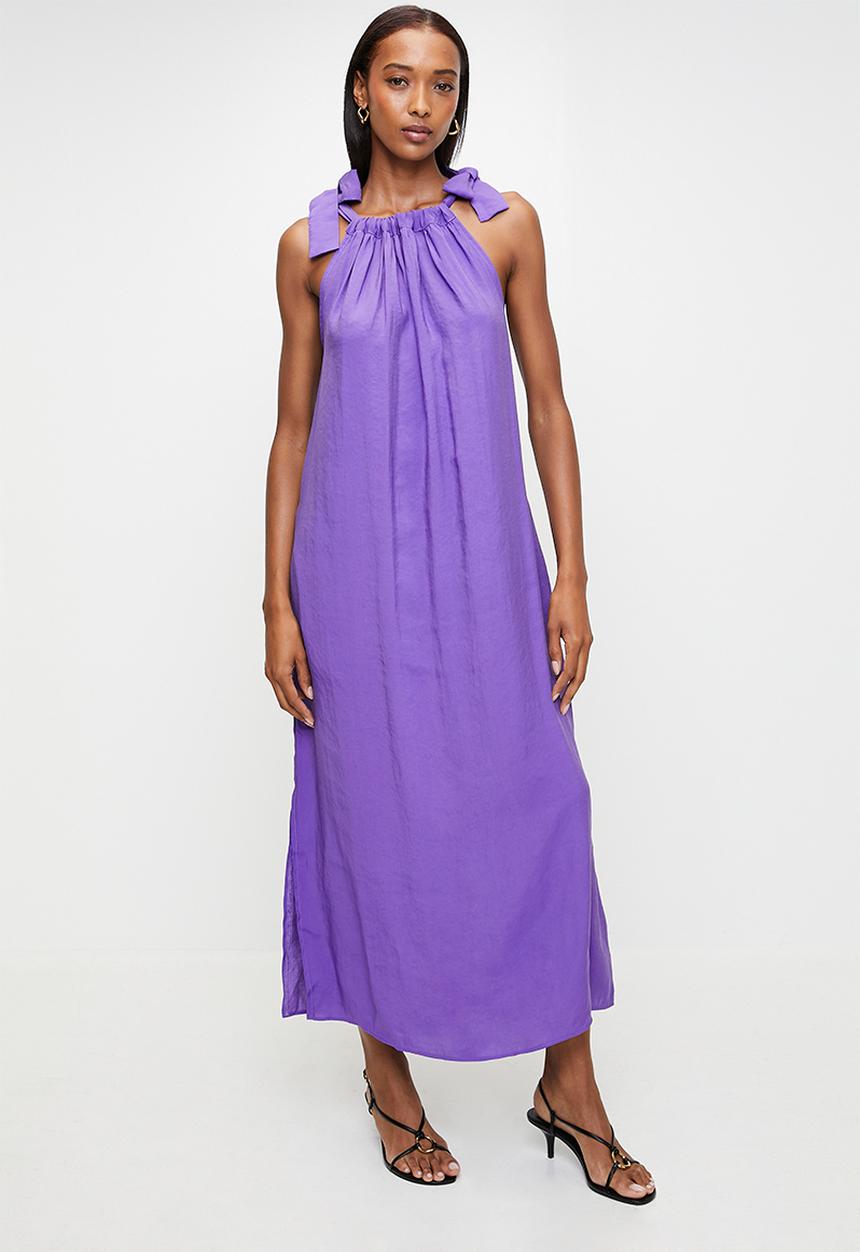 Trendyol - Maxi Aline Side Slit  Woven Dress - Purple