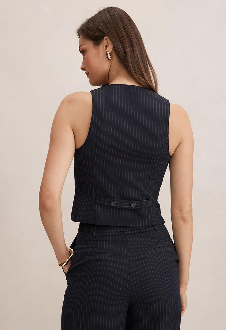 Forever New - Paloma pinstripe waistcoat in navy