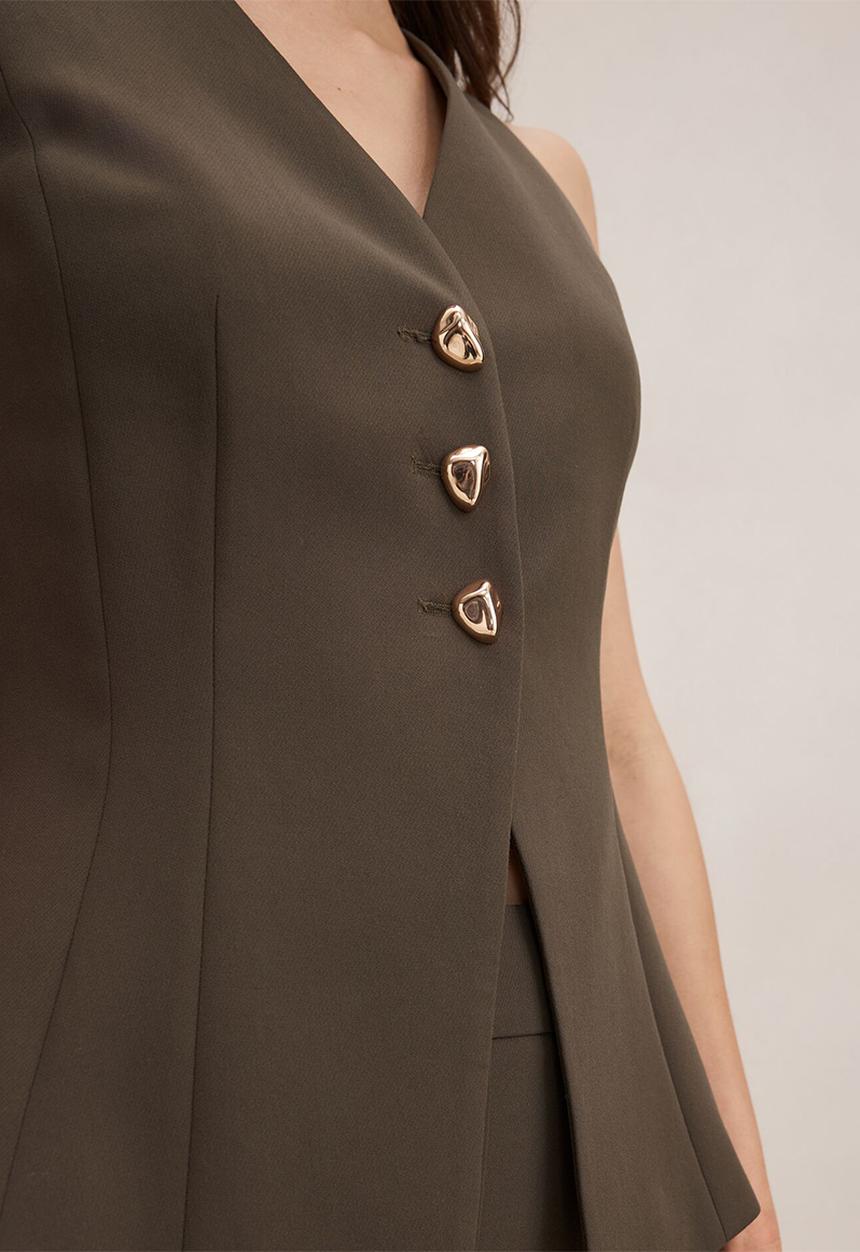Forever New - Larissa long waistcoat in olive