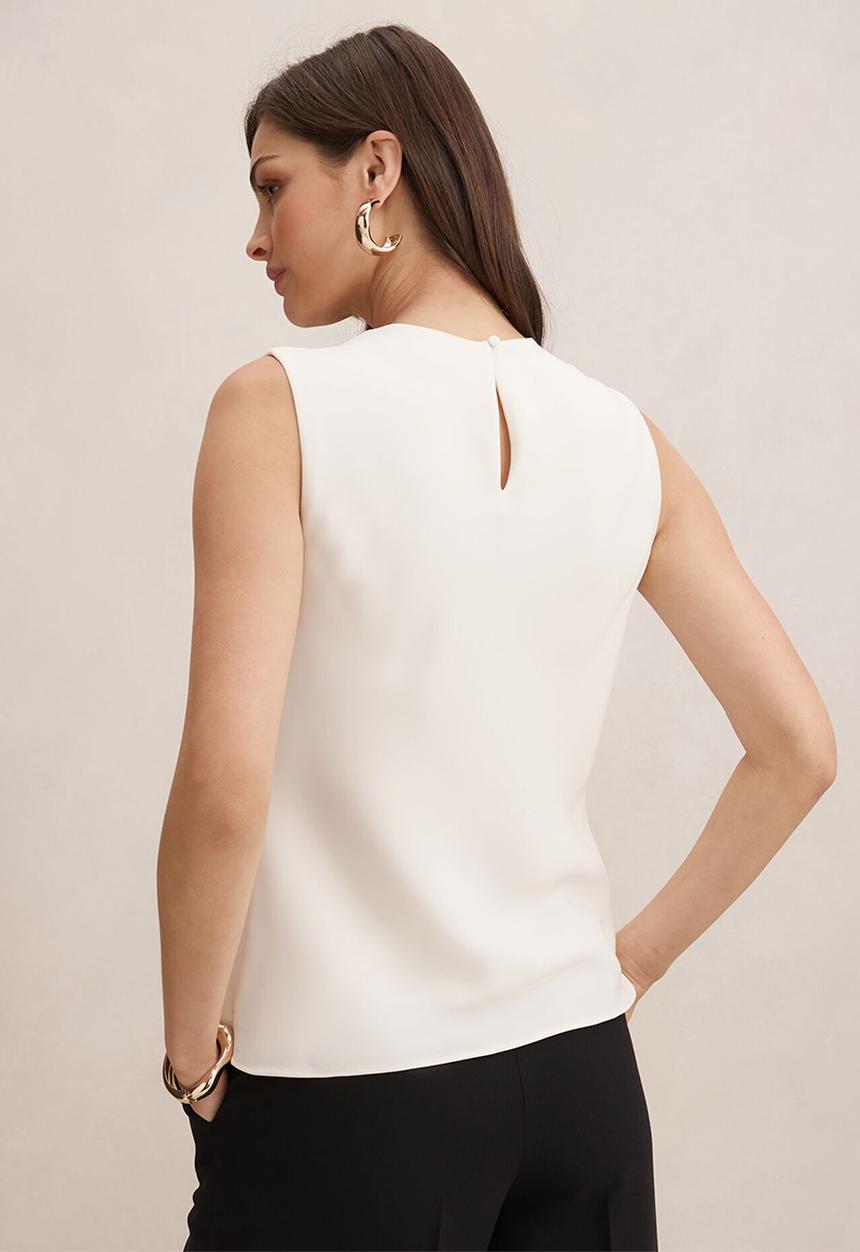 Forever New - Scout sleeveless drape top in classic ivory