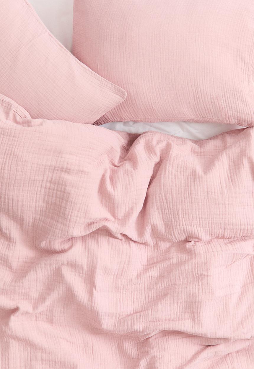 H&M - Muslin double/king duvet cover set - pink